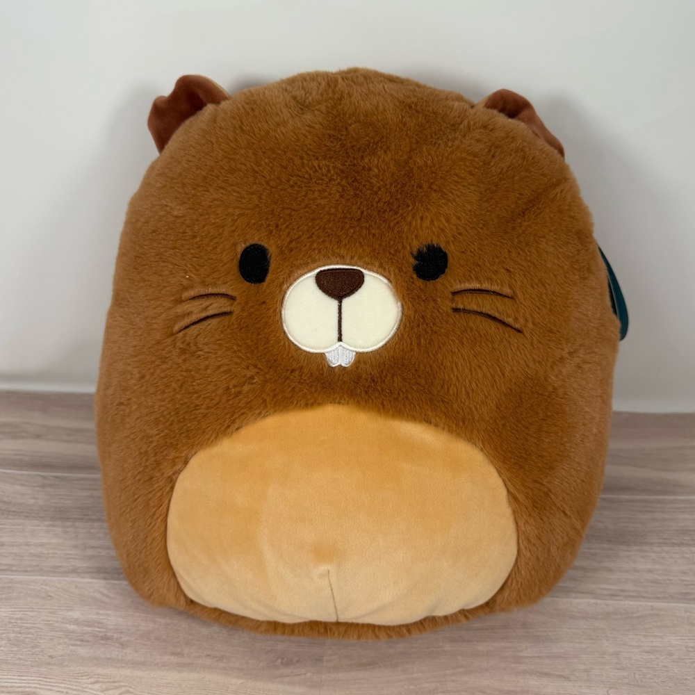 RARE Brand New with Tags 15” Chip the Beaver Fuzz-A-Mallow by Squishmallow Plush